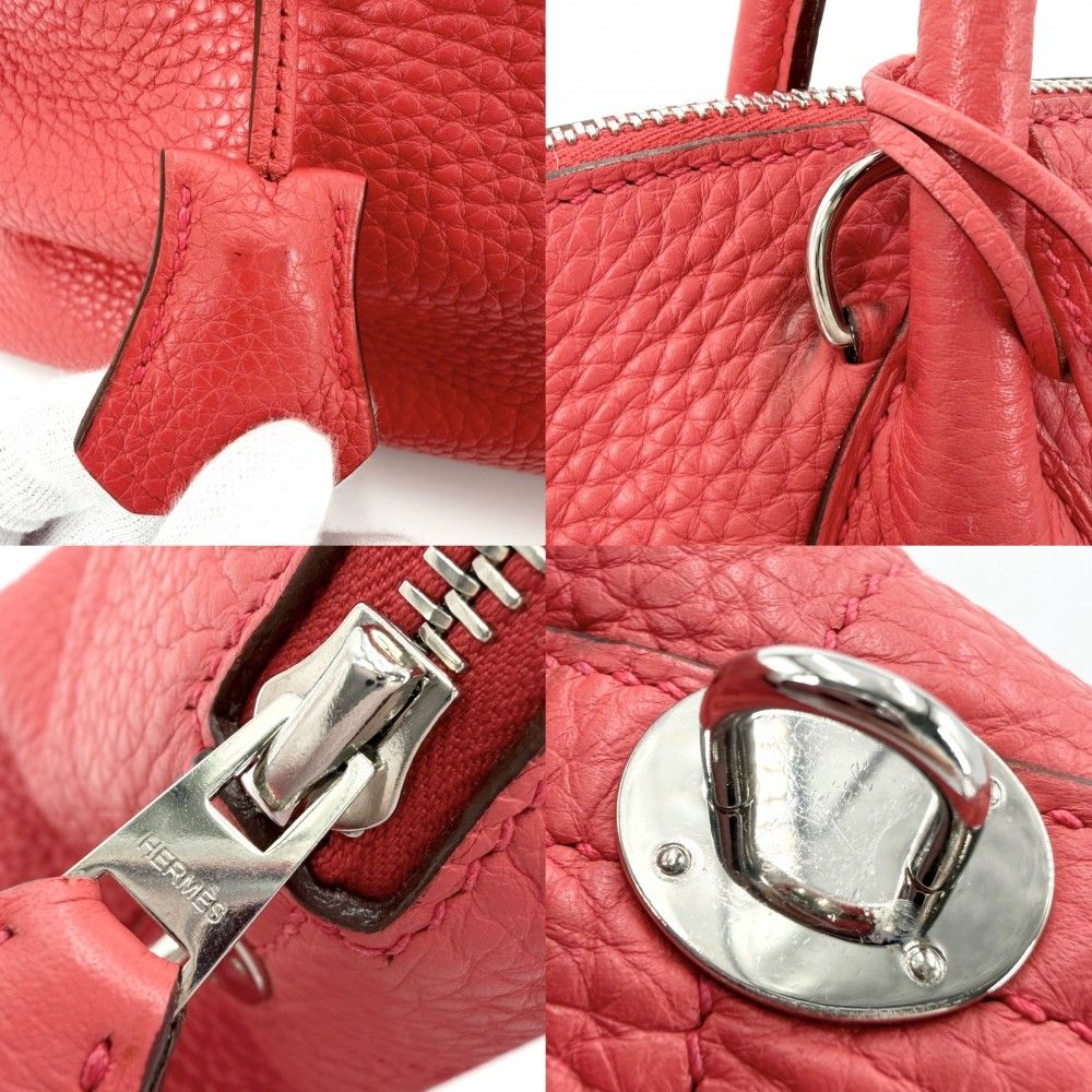 HERMES エルメス 2WAY ボリード35 ハンドバッグ ショルダーバッグ 肩掛け 斜め掛け □N レザー    レッド系 シルバー金具 レディース 2010年【中古品】 エルメス 2WAY レディース ボリード35 ハンドバッグ ショルダーバッグ