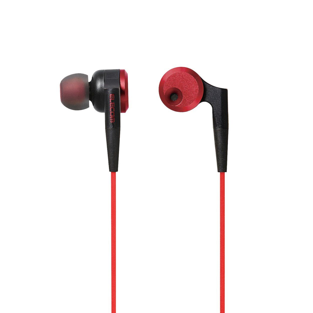 Brand New Elecom Stereo Earphones Canal φ10mm Driver Heavy Bass GrandBass Red EHP-GB100ARD
