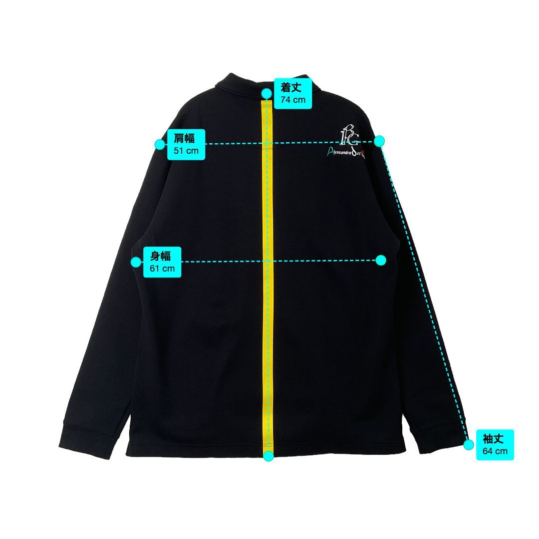 新品 1PIU1UGUALE3 GOLF × アレッサンドロデルピエロ ADP L/S BACK