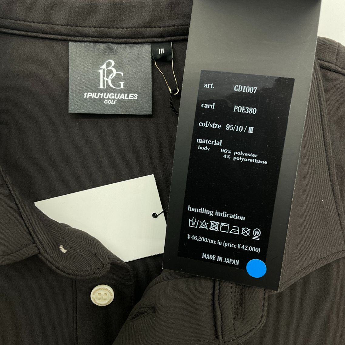 新品 1PIU1UGUALE3 GOLF × アレッサンドロデルピエロ センターロゴ