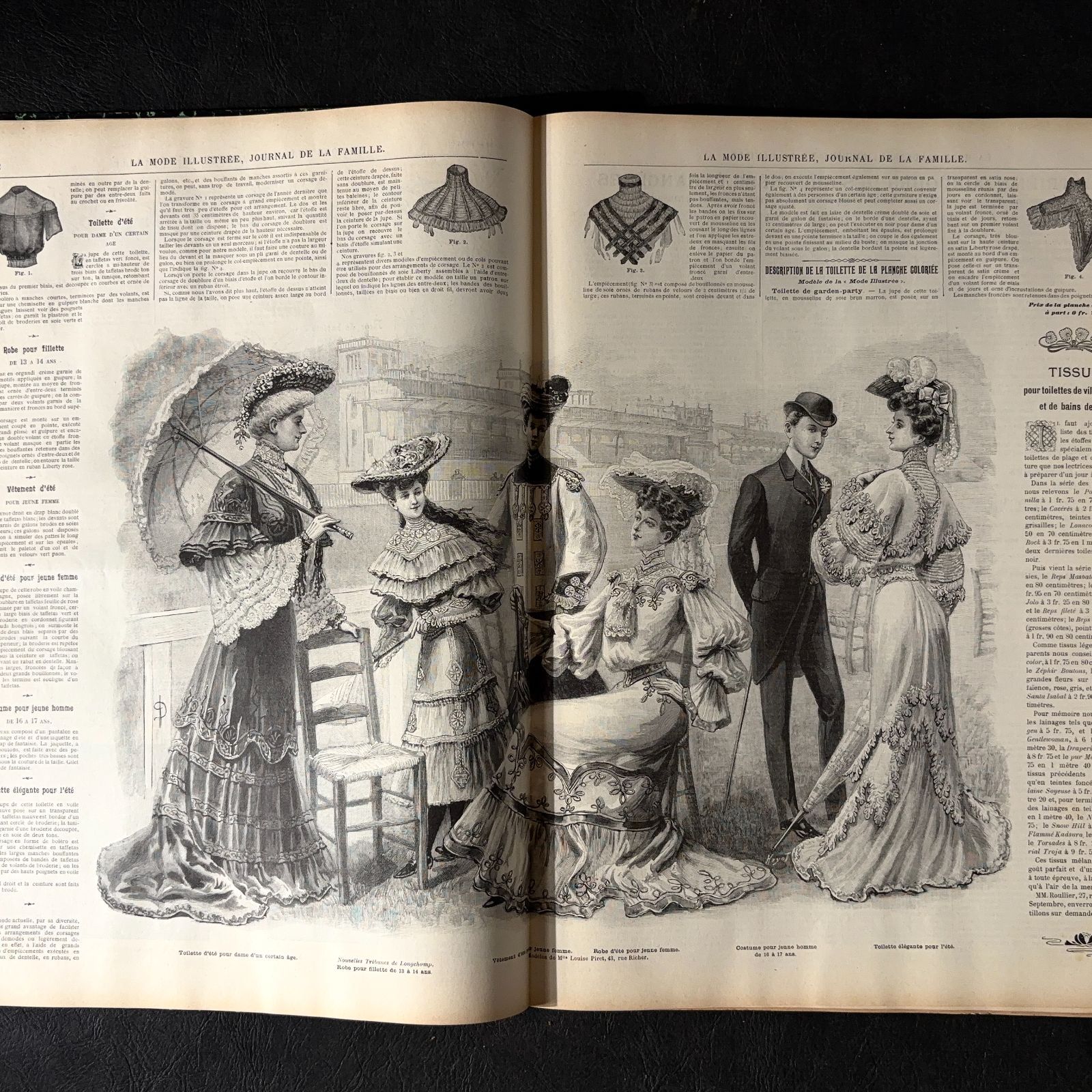 1875年銅版画◆フランス ファッション誌『ラ・モード・イリュストレ』No.32 1875年銅版画◇フランス ファッション誌『ラ・モード・イリュストレ