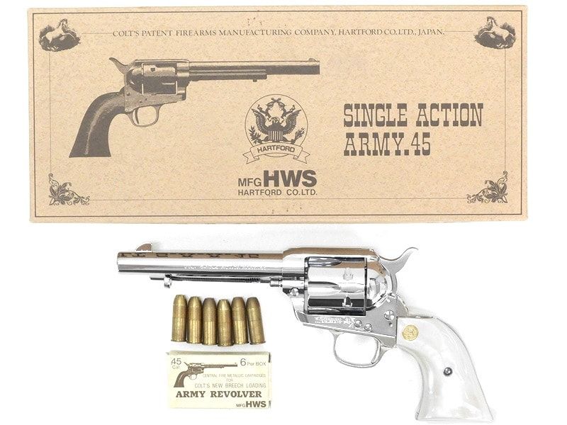 HWS] コルト SAA.45 アーティラリー オールシルバー 発火モデルガン 