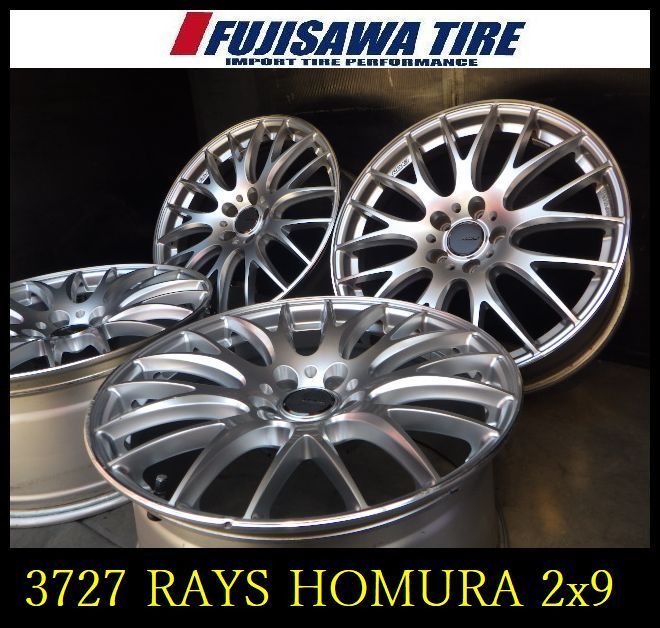 【3727】A送料無料▲RAYS HOMURA 2x9▲19x8.0J/9.0J 5穴 114.3 +38▲4本 26102417