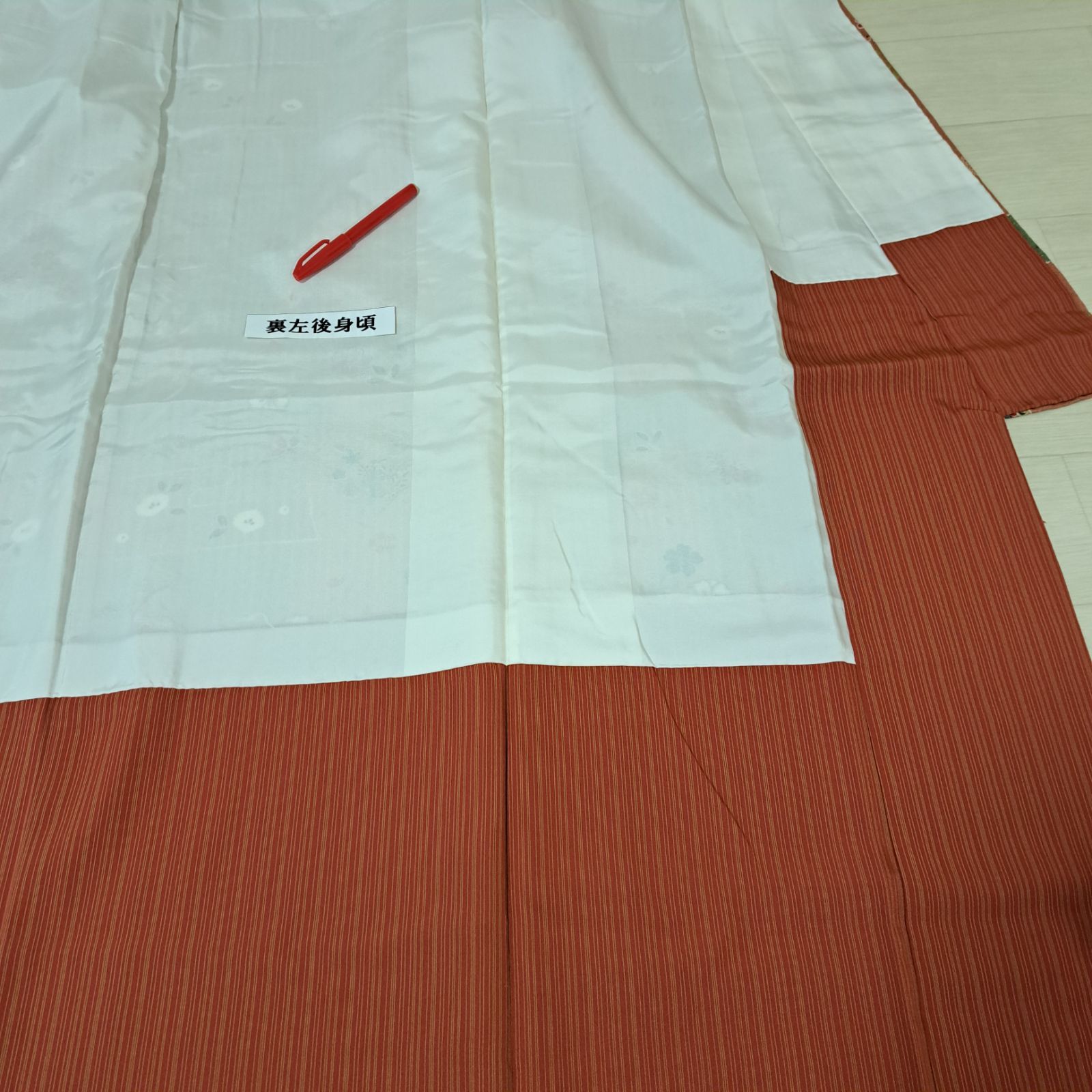 小紋】裄67 身丈163 袖53 正絹 袷 四季の草花模様 り10M02 - メルカリ