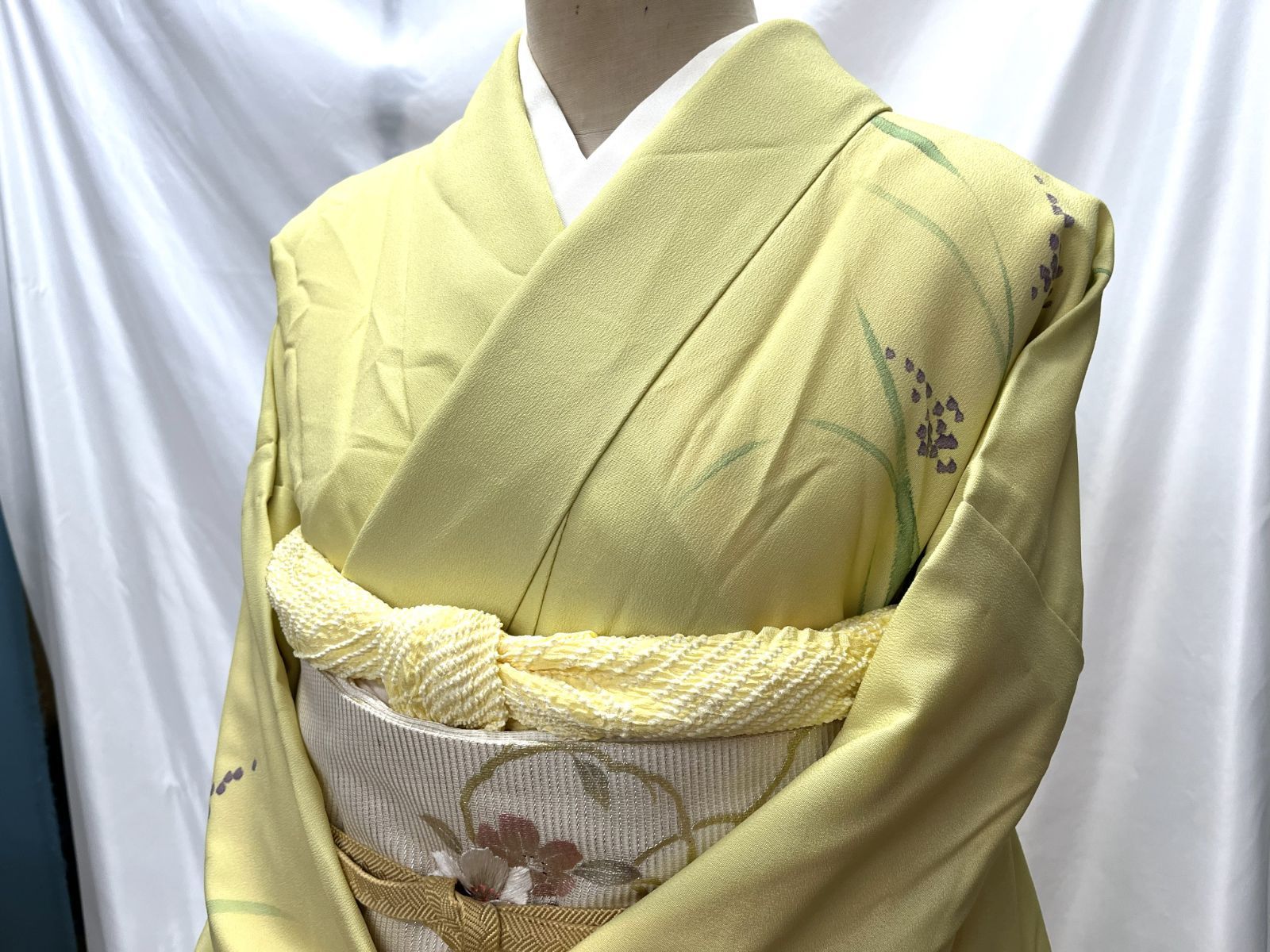 JAPAN STYLE 訪問着 ポリエステル イエロー 洗える着物 単衣 つけ下げ ポリエステル 洗える着物 イエロー - メルカリ