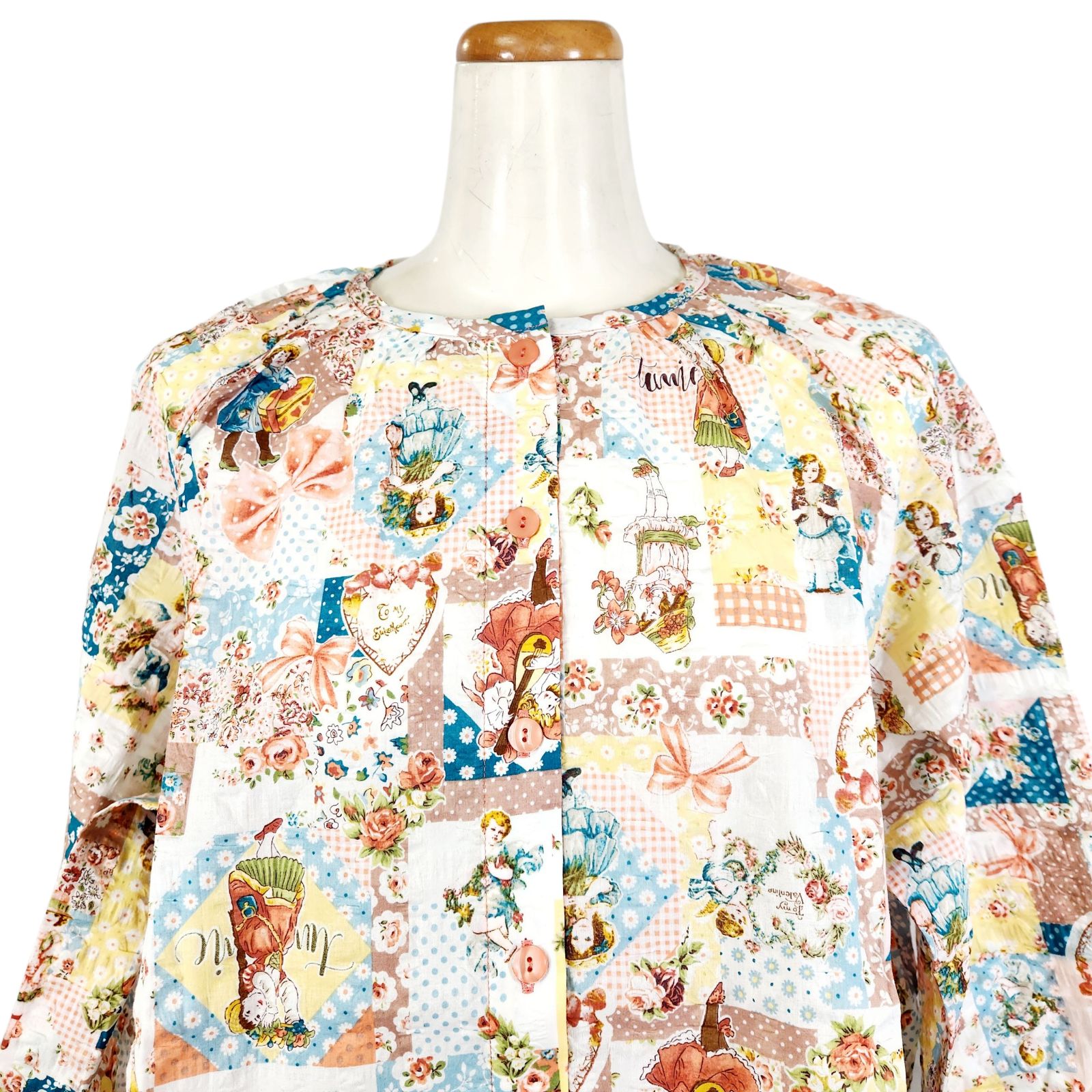 鴨居羊子パジャマ新品未使用‼️TUNIC 春夏 7分袖全開パジャマ ローン 
