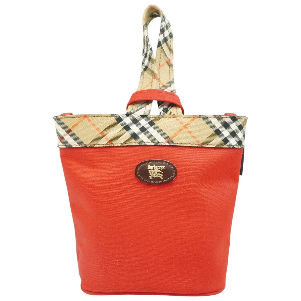 Burberry ノバチェック トートバッグ 赤 シャドーホース 【公式通販