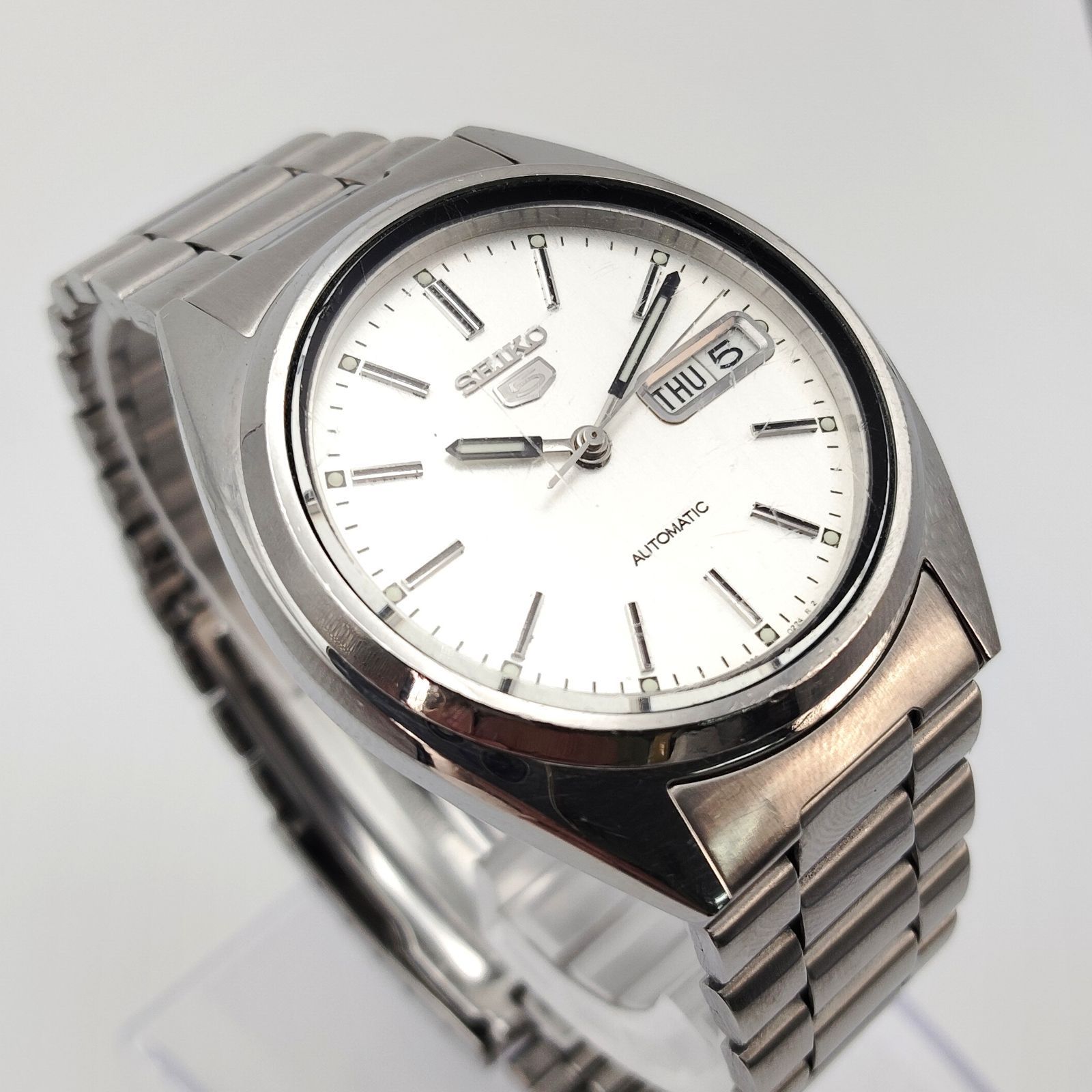 半額購入 SEIKO セイコー 5 7S26-0480 デイデイト グリーン 裏スケ 