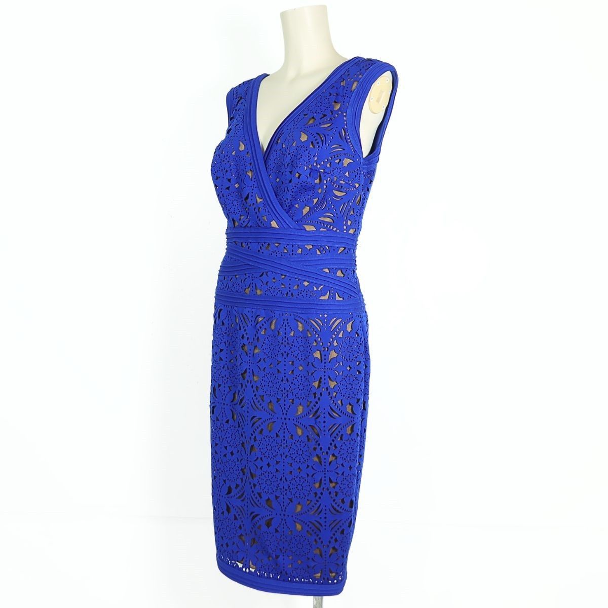 TADASHI SHOJI ネイビー レース オケージョンドレス ワンピースM