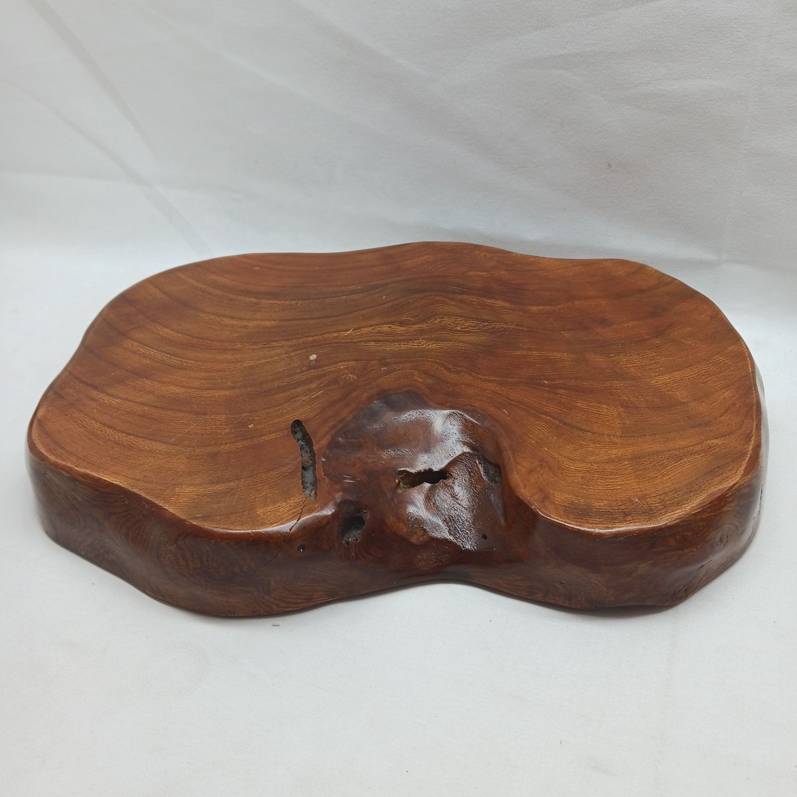 アンティーク品】天然木 一枚板 花台 飾り台 無垢材 30.5×22×3cm