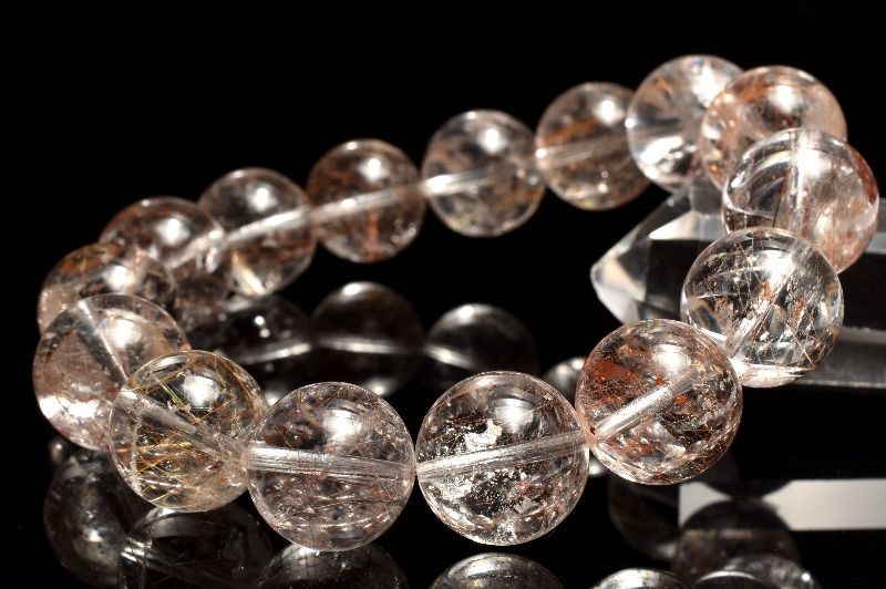 高透明◇繊細銀針 シルバールチルクォーツ 14mm ブレスレット 1個売り