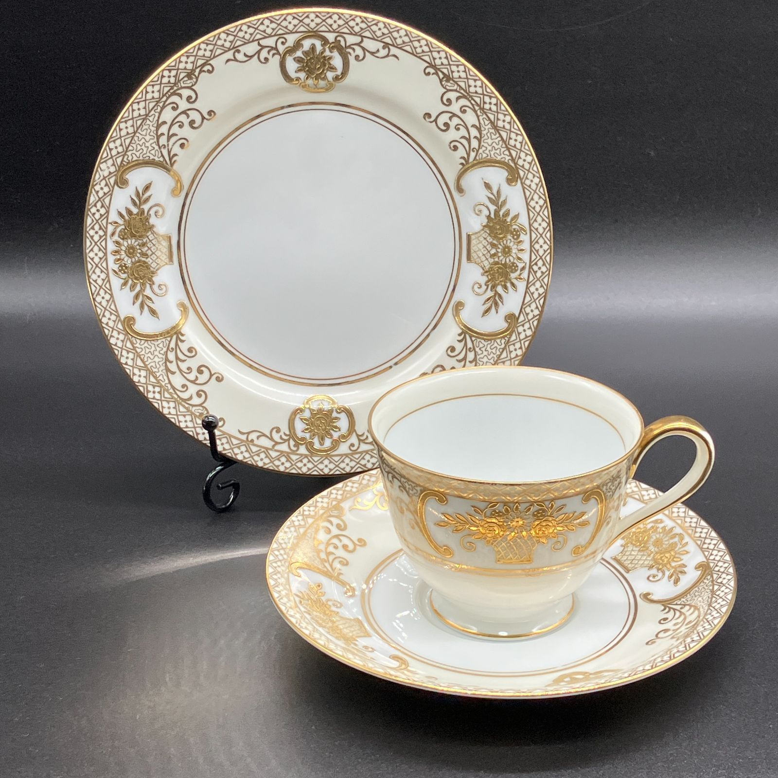 オールドノリタケ ティーセット 金盛 カップ ソーサー プレート 英国