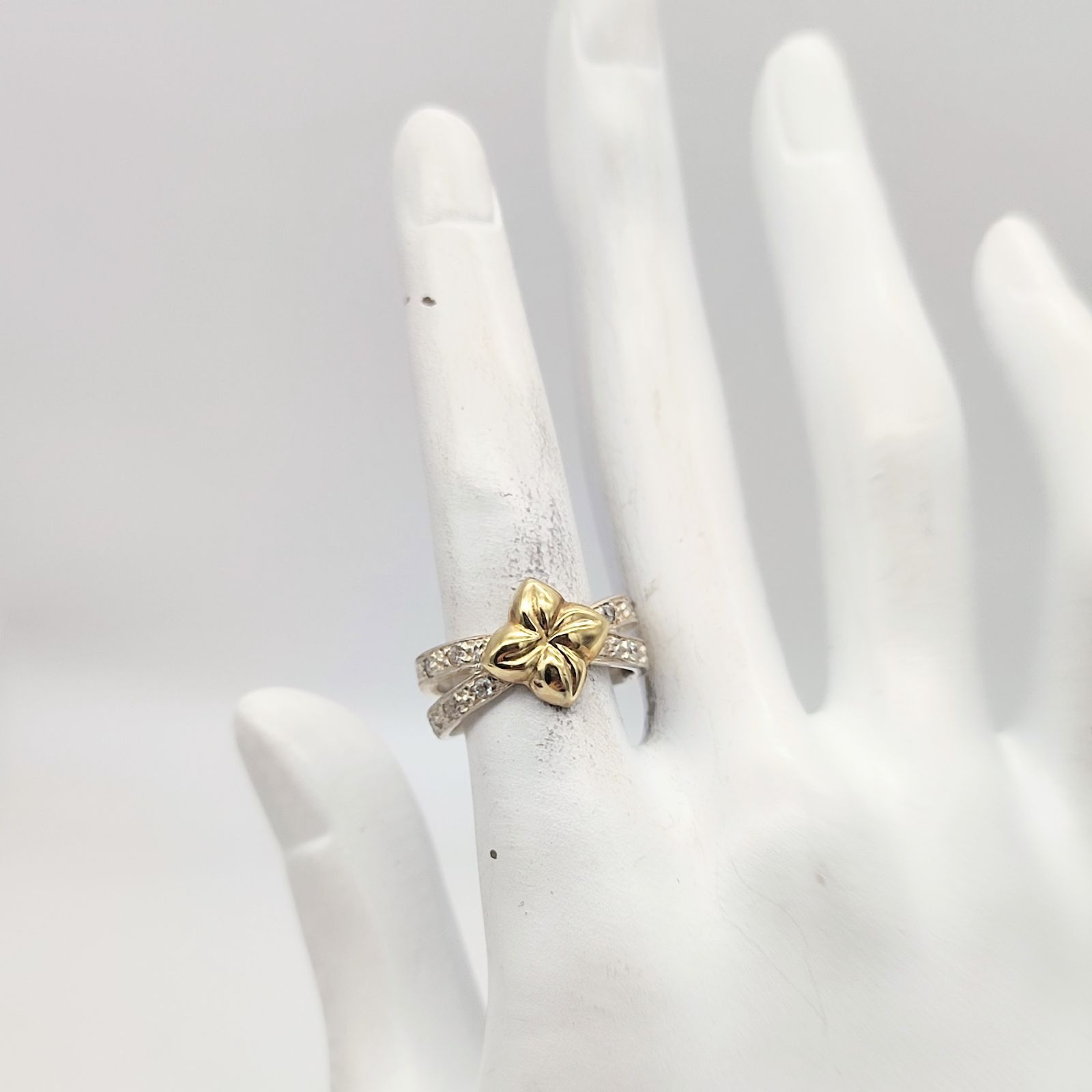 美品】Folli Follie フォリフォリ コンビリング フラワーデザイン 750