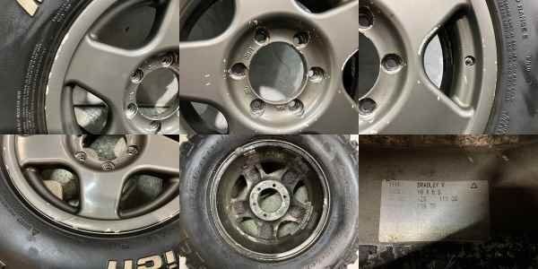 【BF Goodrich Mud-Terrain T/A KM2 LT235/85R16】スパイクタイヤ【ブラッドレーV 16インチ 6.5J6HPCD139.7+25】希少 ランクル等　(KTJ651) クレジットカード QRコード決済可 BF Goodrich Mud-Terrain T/A KM2 LT235/85R16】スパイクタイヤ