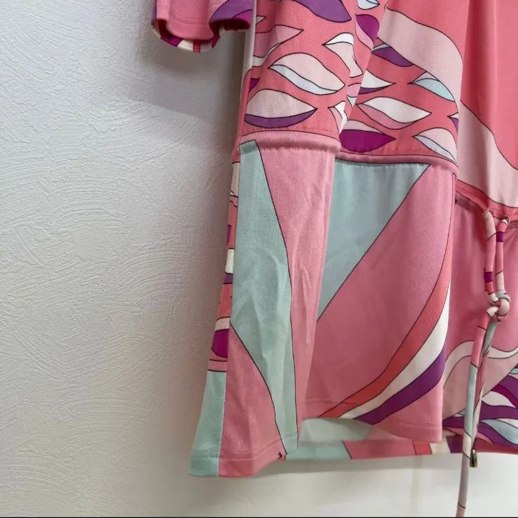 EMILIO PUCCI エミリオプッチ 総柄ワンピース 長袖 ピンク マルチ