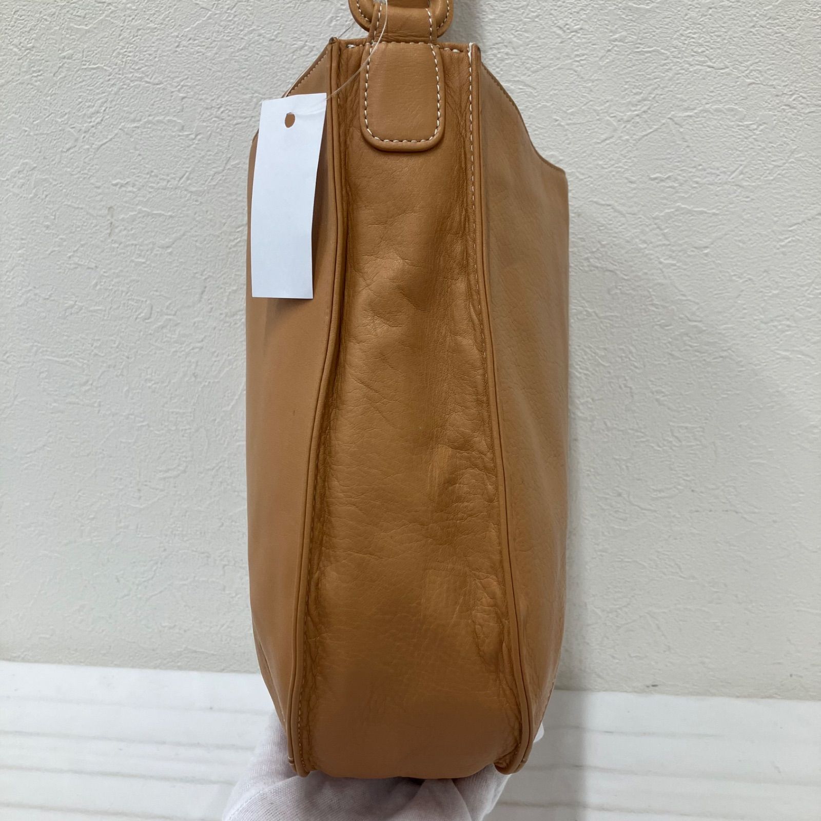 1846 Kitamura キタムラ ショルダーバッグ キャメル レザー Kロゴ