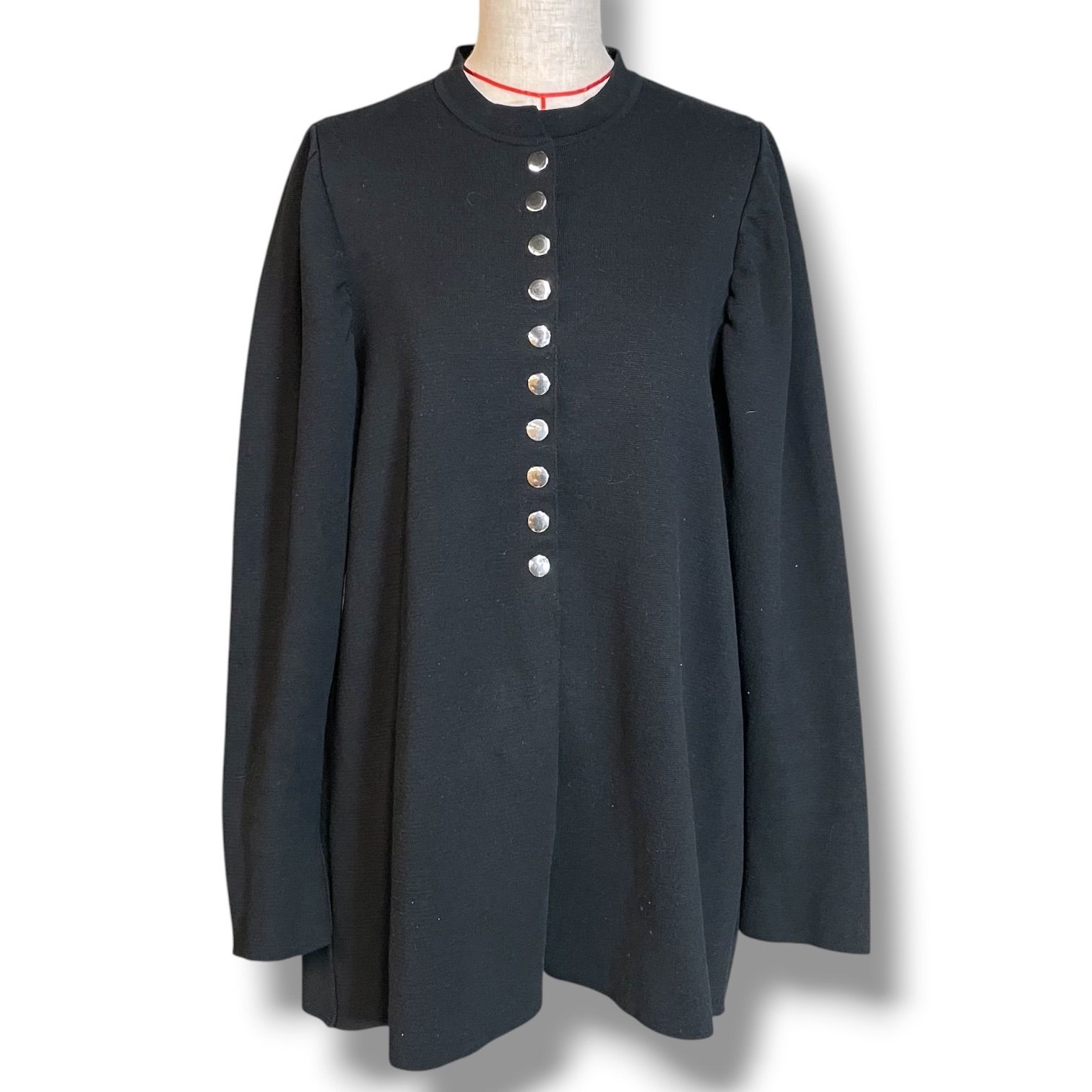 美品✨パディヒル パフスリーブ ジャケット ドットボタン 洗える ニット PaddyHill パディヒル Dot Button パフスリーブジャケット ノーカラー