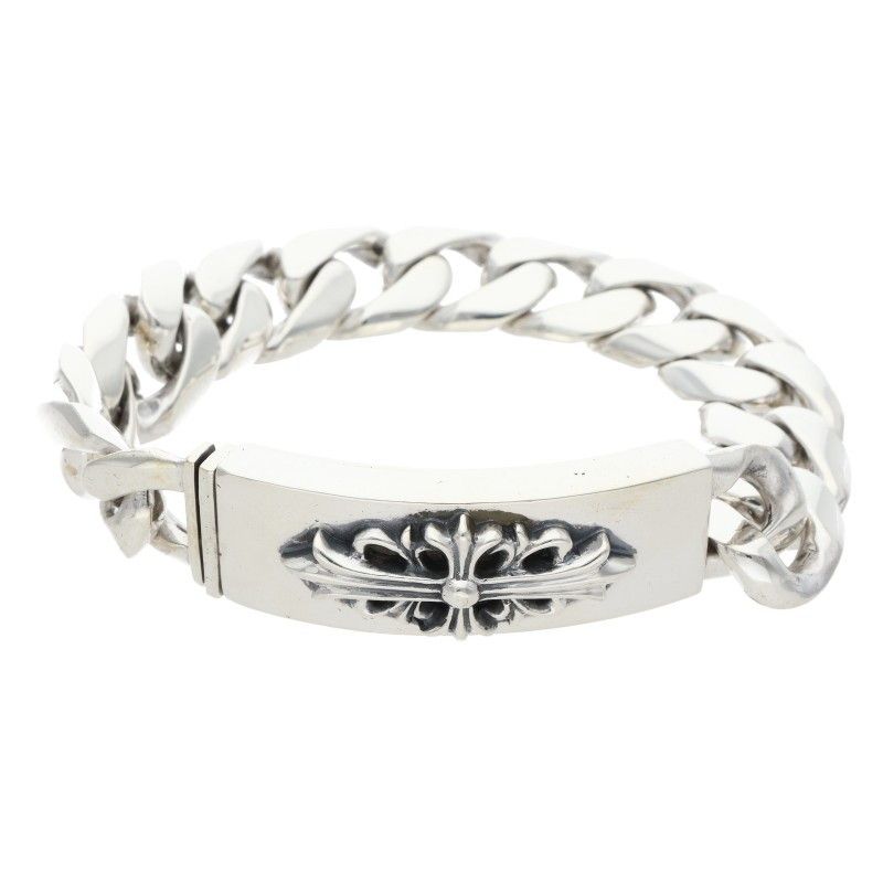 CHROME HEARTS フローラルクロスIDブレット 13LINK シルバー クロムハーツ ID FLORAL CRS/フローラルクロスIDクラシック オールド