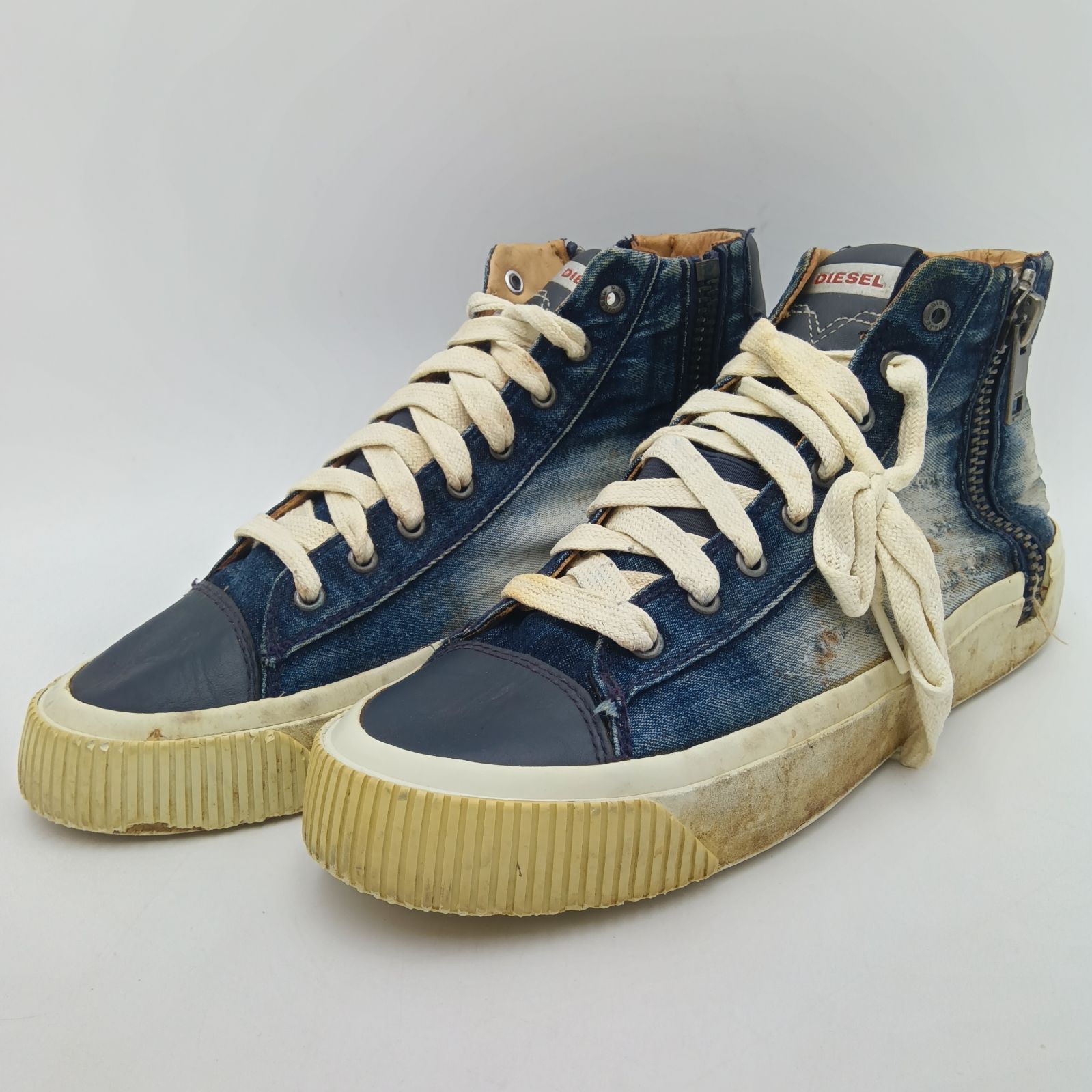 DIESEL ディーゼル デニム ハイカットスニーカー メンズ 27cm 青 