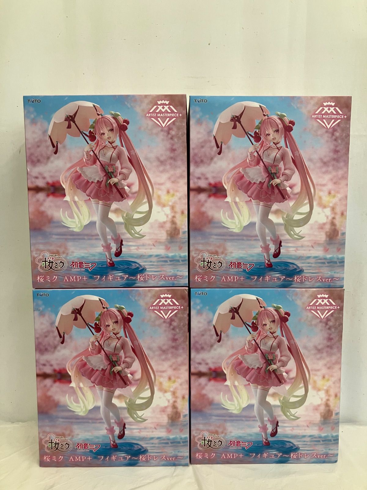 未開封 初音ミク 桜ミク AMP+ フィギュア 桜ドレスver. 4個セット 