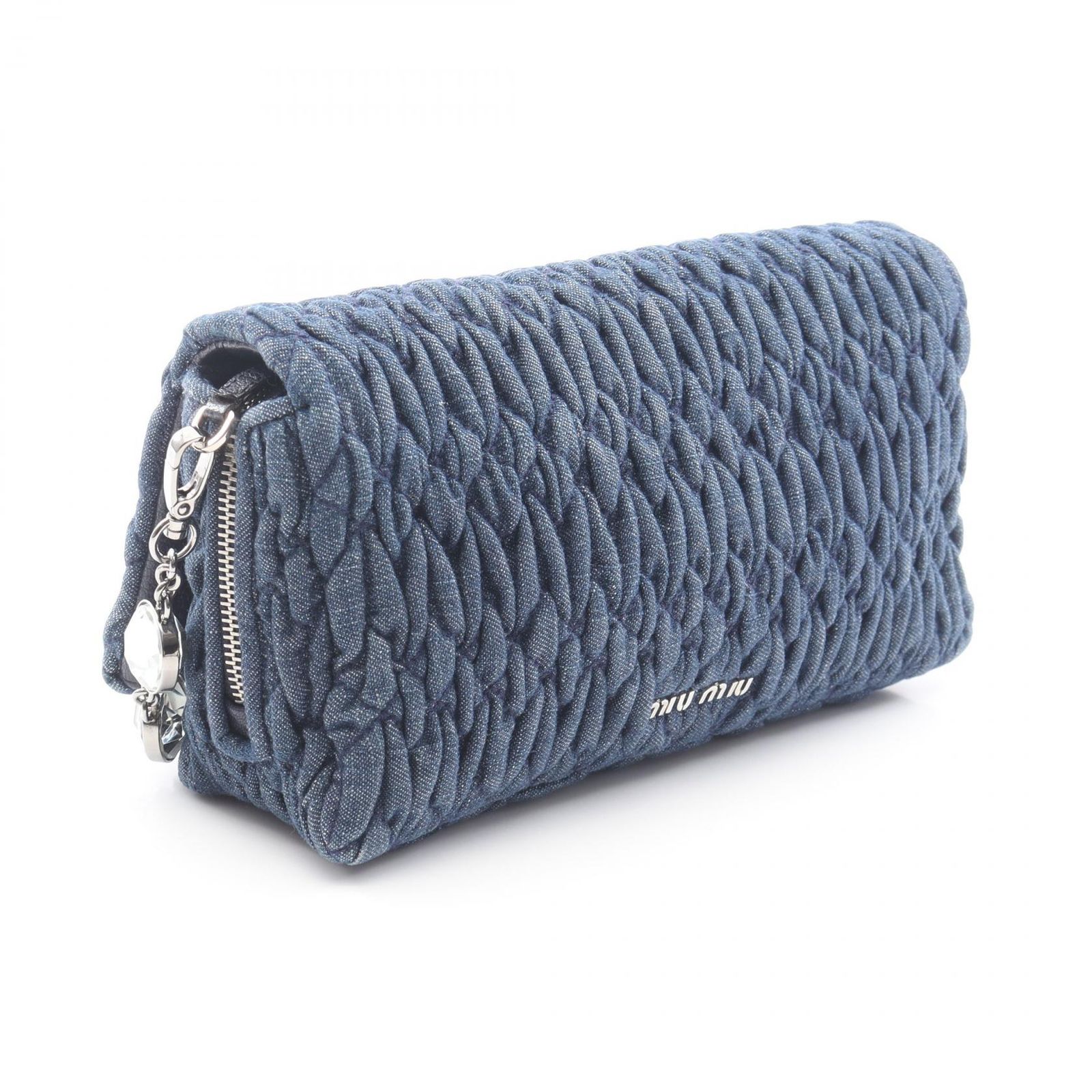 ミュウ ミュウ Miu Miu マテラッセ ショルダーバッグ バッグ デニム レザー レディース ブルー系 【中古】 中古・古着通販】MIU MIU (ミュウミュウ) マテラッセデニムショルダー