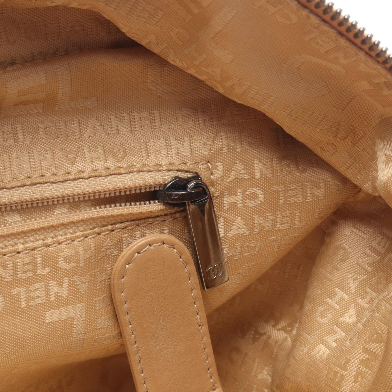 シャネル CHANEL ハンドバッグ チョコバー ベージュ キャビアスキン 