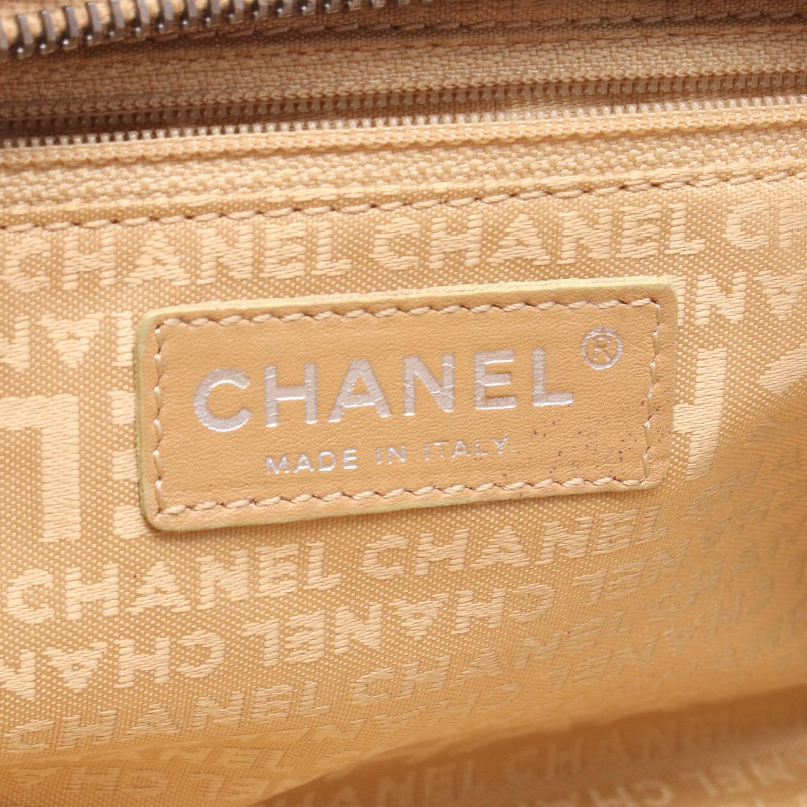シャネル CHANEL ハンドバッグ チョコバー ベージュ キャビアスキン 