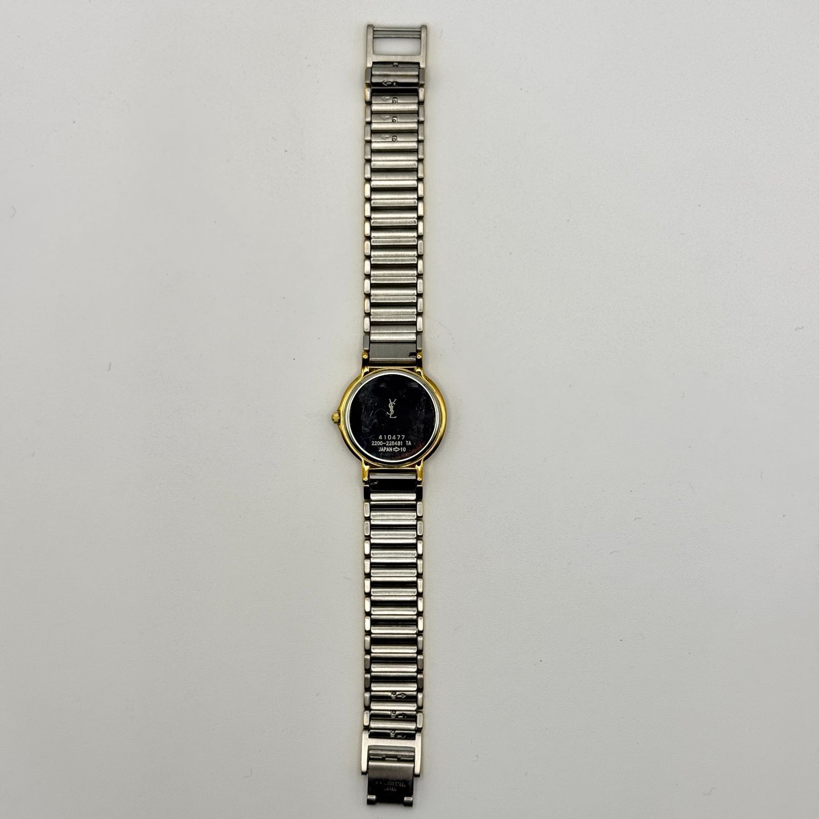 稼働品 イヴサンローラン 2200-228481 TA クォーツ ラウンド コンビ 