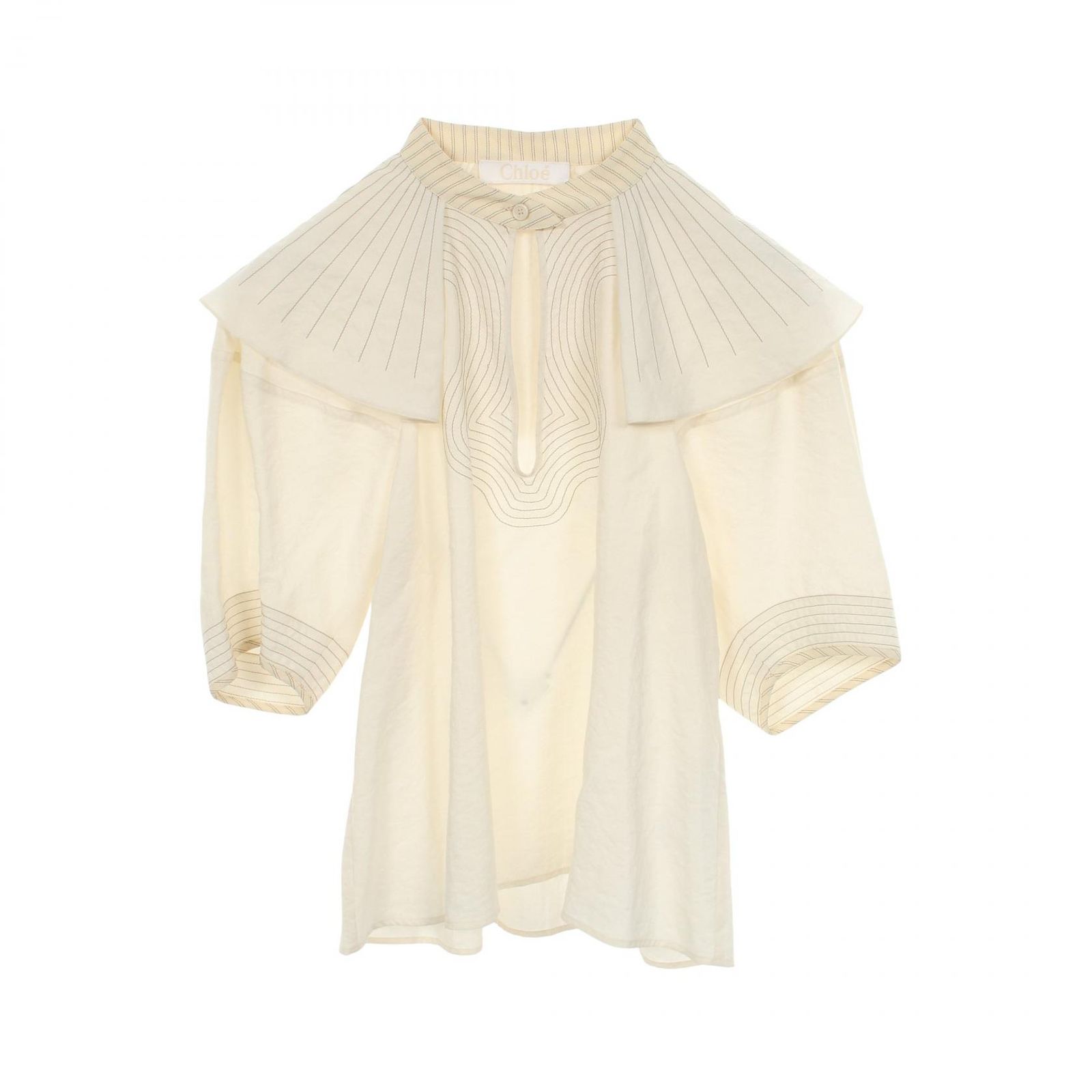 クロエ Chloe ブラウス 半袖 CHC21UHT25009 アイボリー シルク 