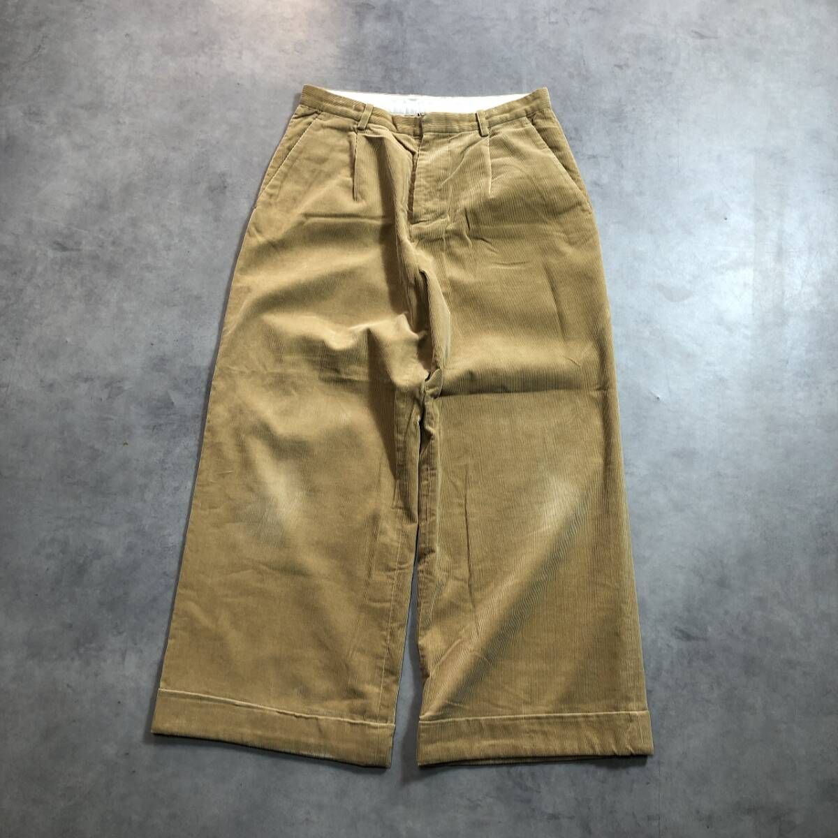 GQ5167◇AURALEE：17ss WASHED CORDUROY WIDE SLACKS◇3◇ベージュ系 