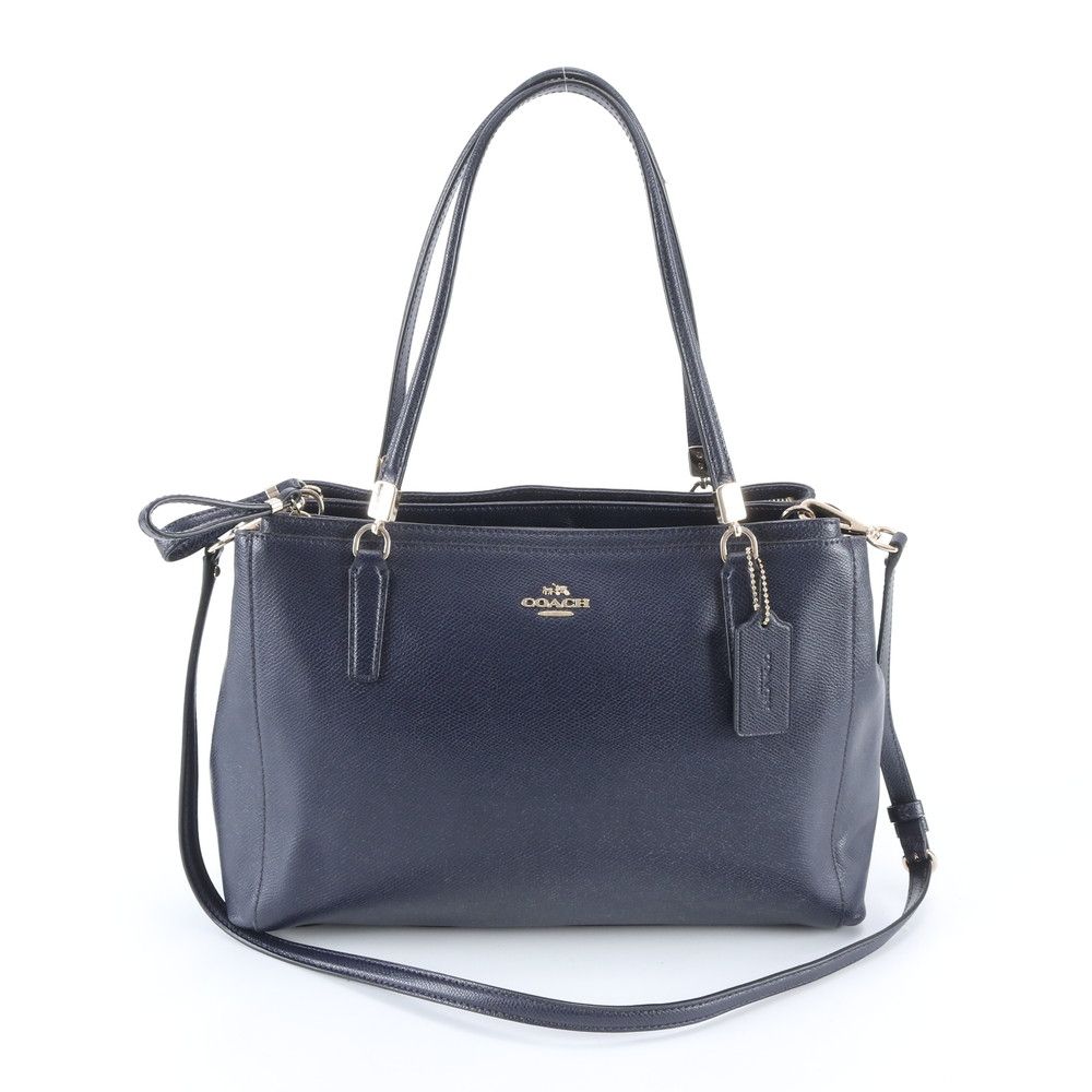 COACH レザー トートバッグ ショルダーバッグ ネイビー 2way 本革 美品 
