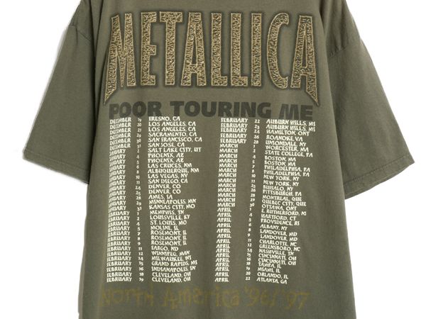 お得なクーポン配布中!】 90s メタリカ ツアー プリント Tシャツ