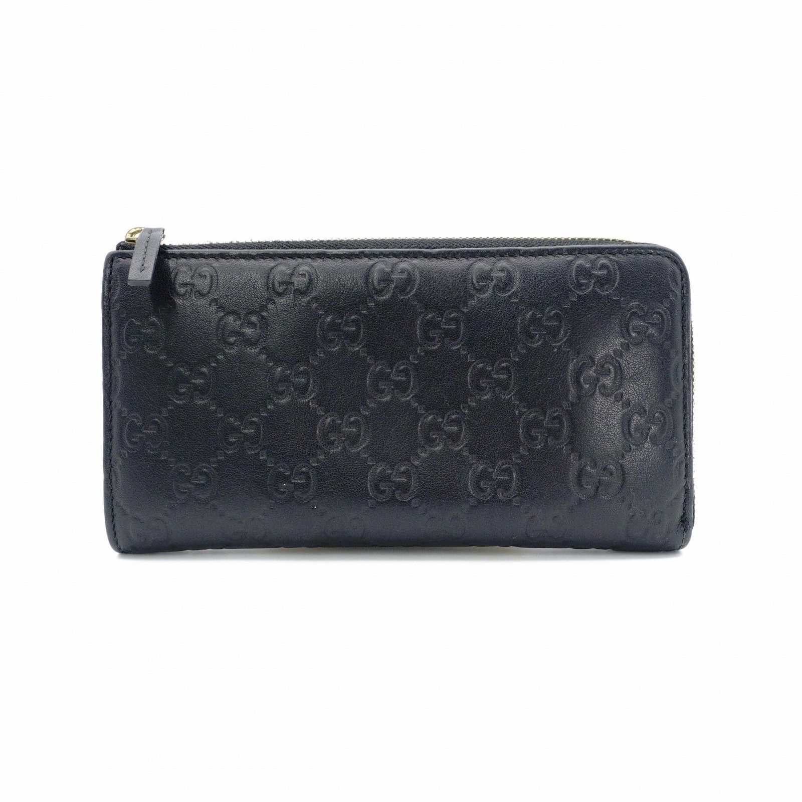 GUCCI グッチ ファスナー シマ 長財布 レザー ブラック L字ファスナー 