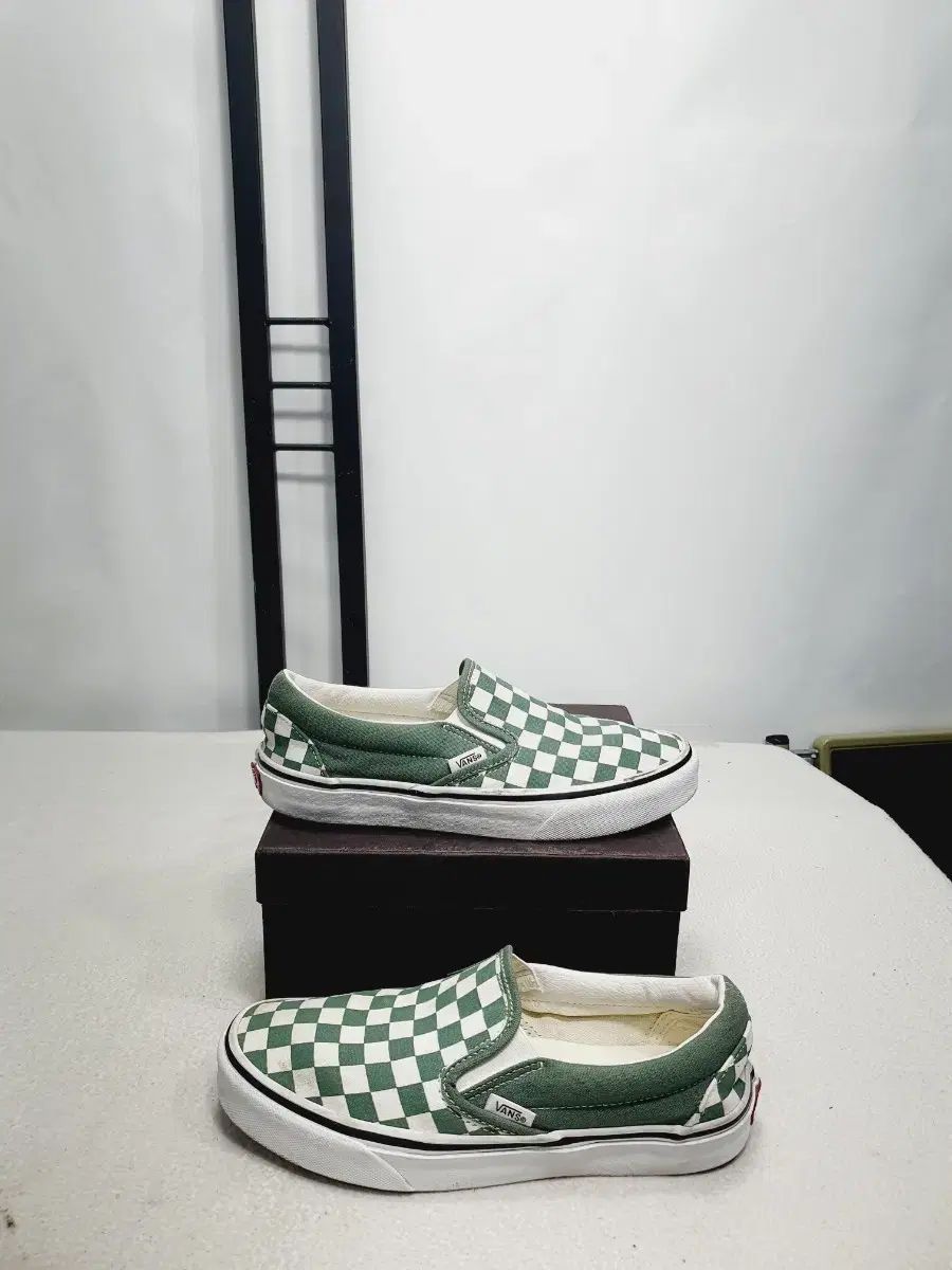 VANS ヴァンズ スリッポン チェッカーボード グリーン 240-官製