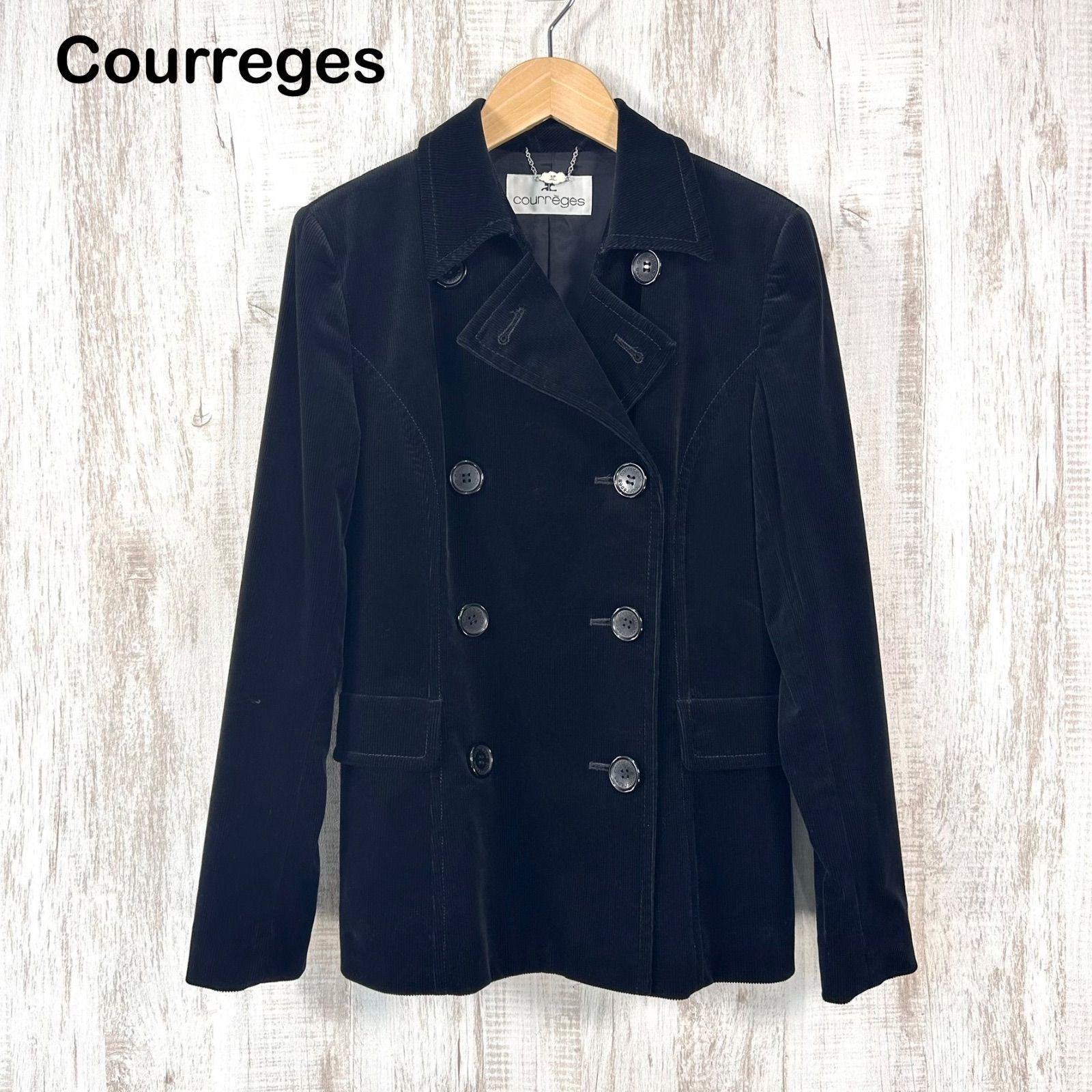 Courreges クレージュ ロゴボタン コーデュロイ ダブルブレスト P