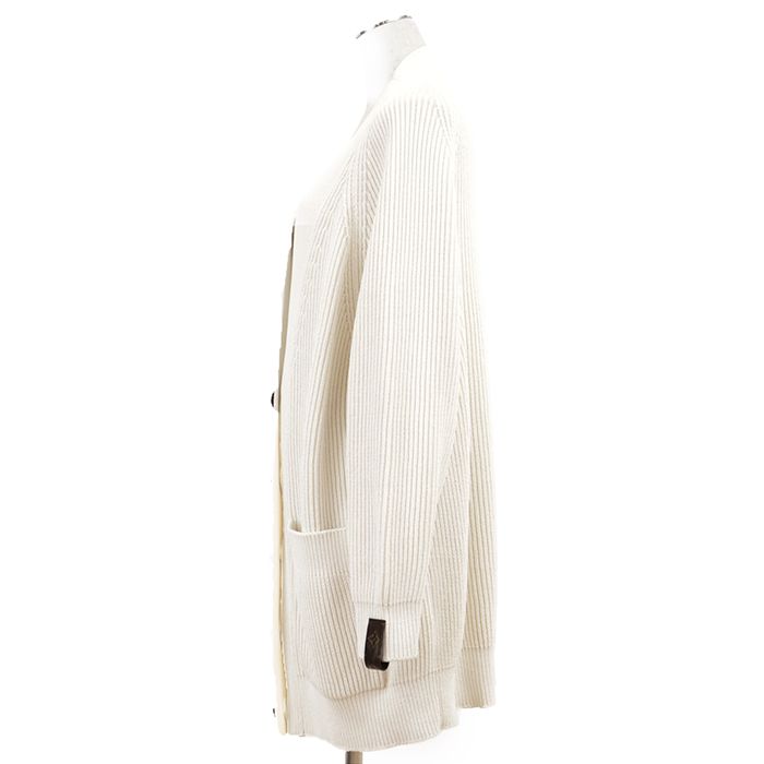【未使用】LOUIS VUITTON ルイ・ヴィトン クロップニットカーディガン 2024AW ダミエ ブロックチェック カシミヤブレンド モノグラムフラワーボタン レザーパッチ ショートレングス 短丈 トップス レディース サイズ S イエロー サックスブルー イタリア製 中古・古着通販】LOUIS VUITTON (ルイ ヴィトン) クロシェニット