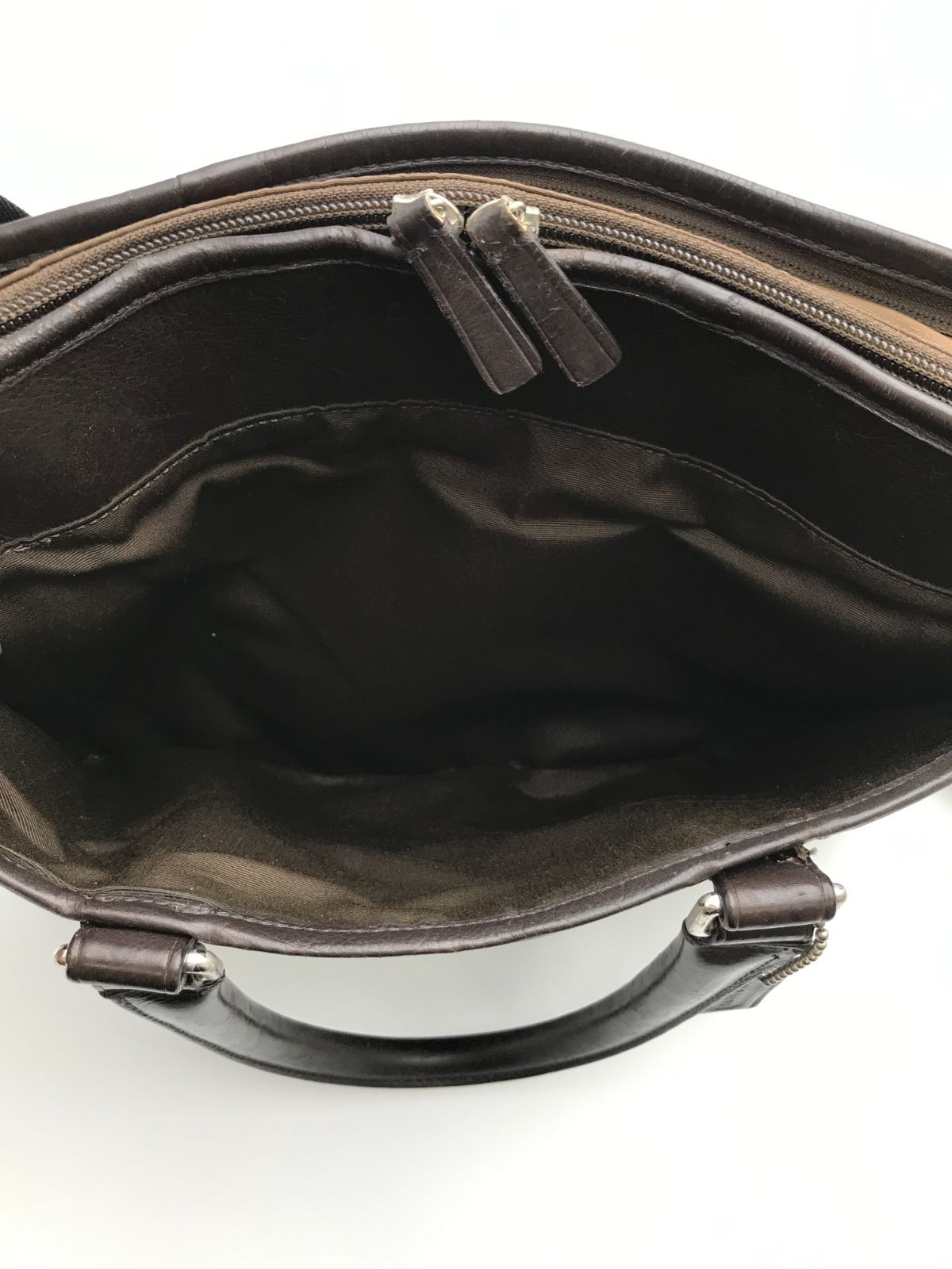【美品】コーチ 2way ビジネスバッグ オールレザー ブラック/ブラウン COACH コーチ ビジネスバッグ 2way レザー ダークブラウン系 1048