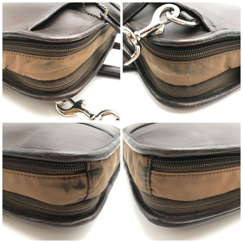 COACH コーチ ビジネスバッグ 2way レザー ダークブラウン系 1048