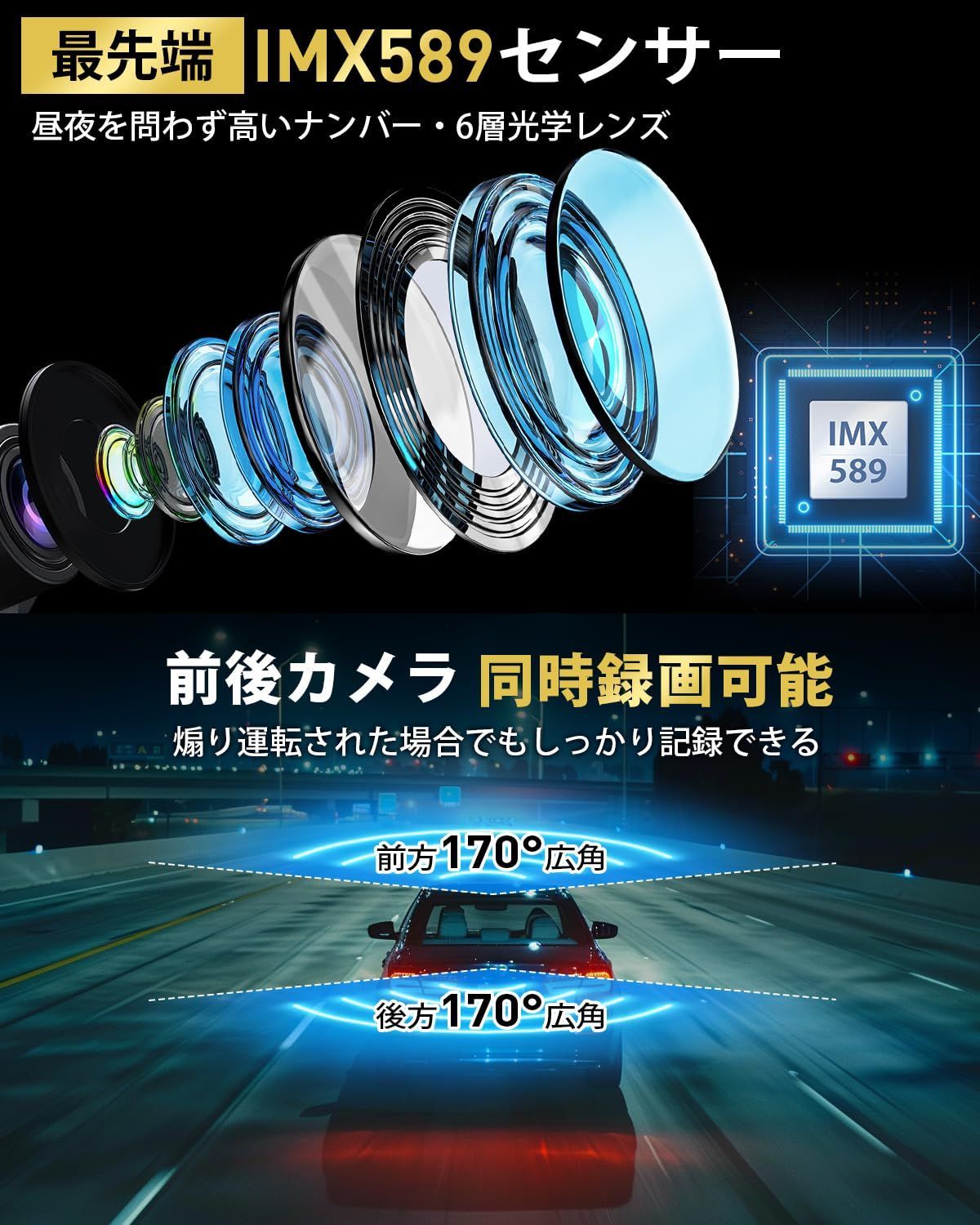 ドライブレコーダー ミラー型【4KHD画質＆12インチIPS大画面】ドライブ 