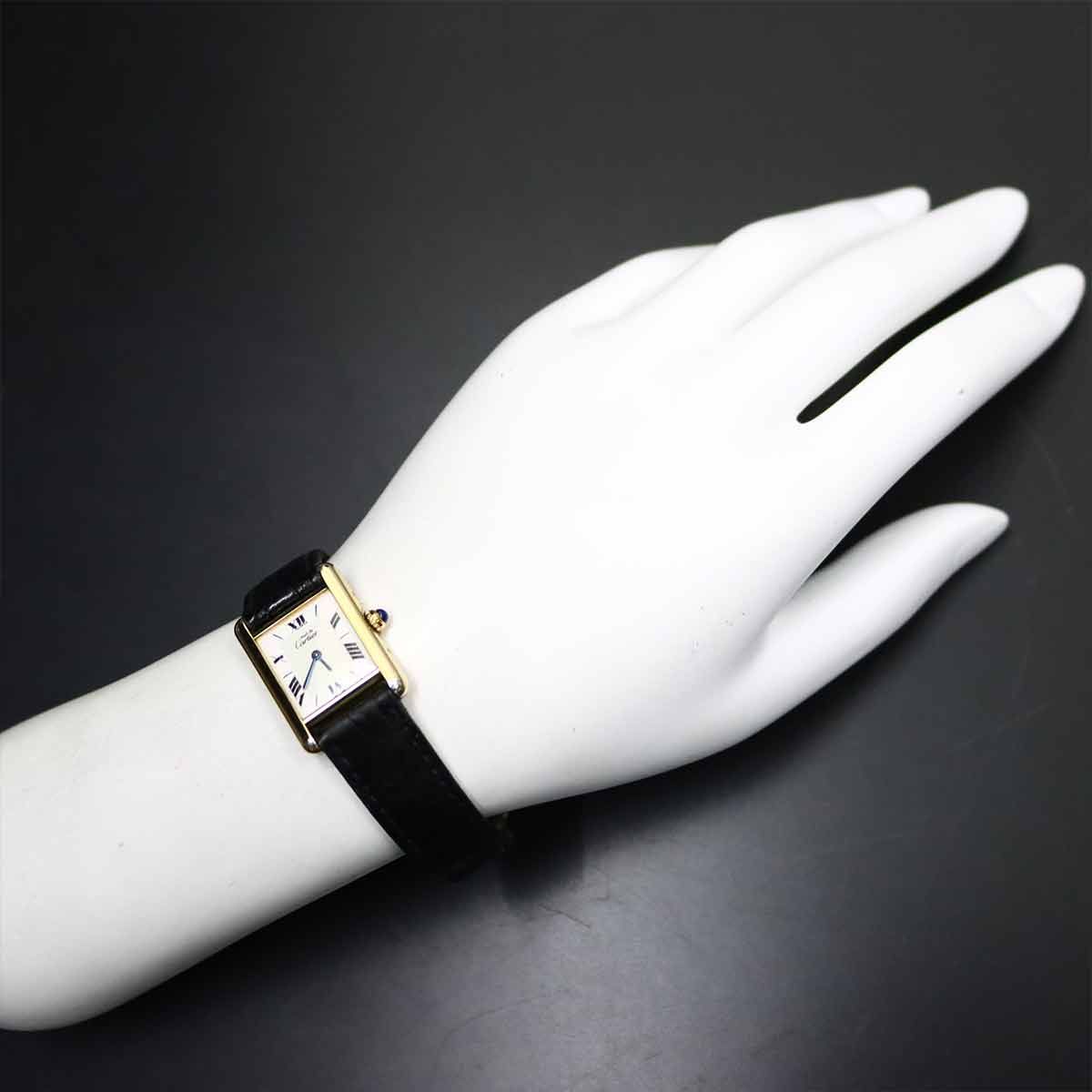 カルティエ Cartier マストタンク ヴェルメイユ W1009654 SV925 レディース 腕時計 ホワイト クォーツ ウォッチ Must Tank 90320988 カルティエ Cartier マストタンク ヴェルメイユ W1009654 SV925