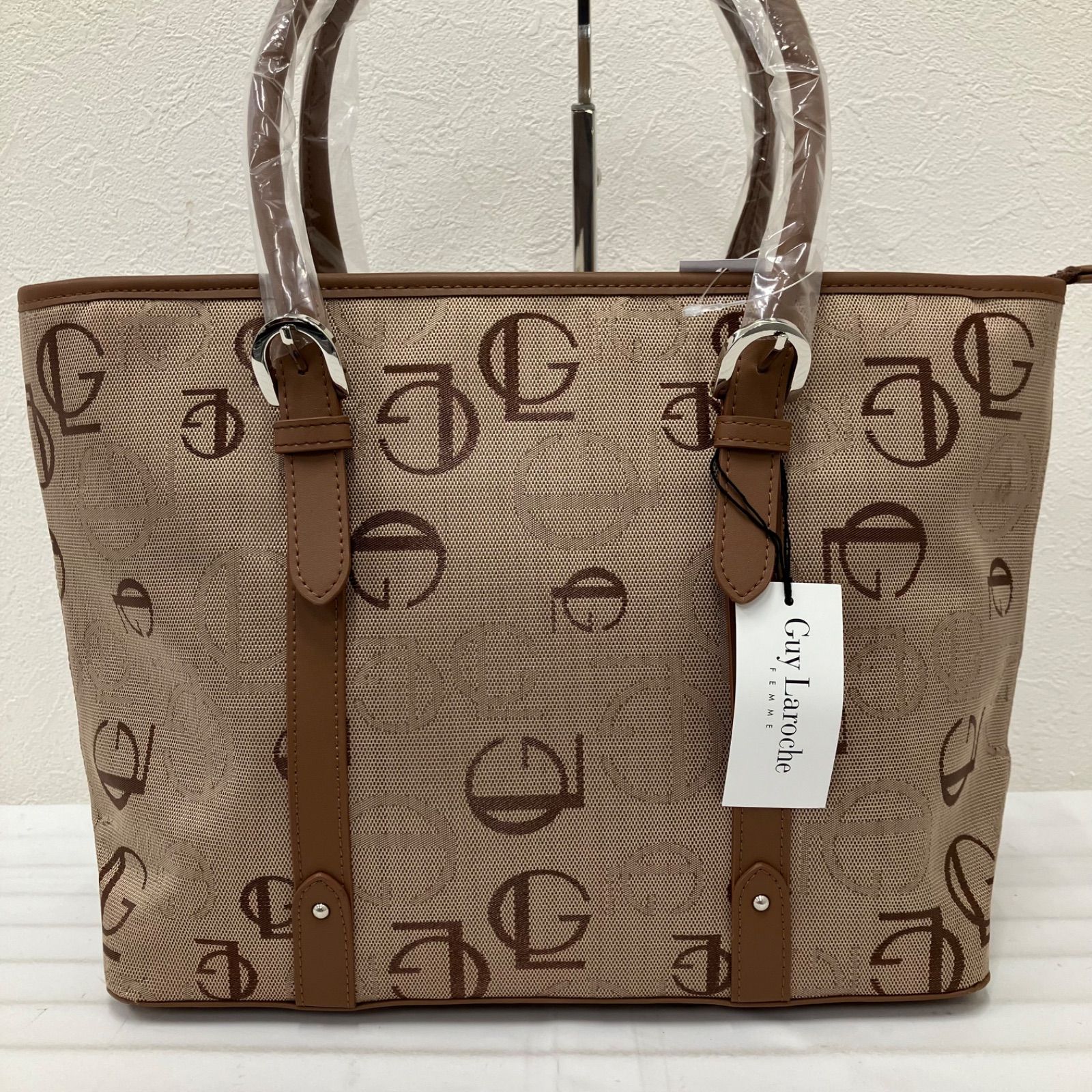Y1626 Guy Laroche ギラロッシュ トートバッグ ブラウン ハンドバッグ 