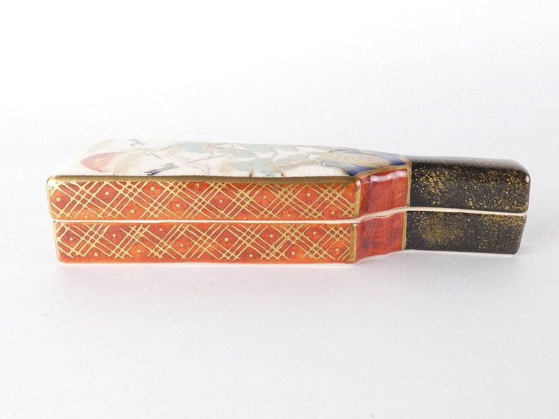 W94 香合 『琉球 胡差焼』『赤絵』 共箱 茶道具 【公式通販】