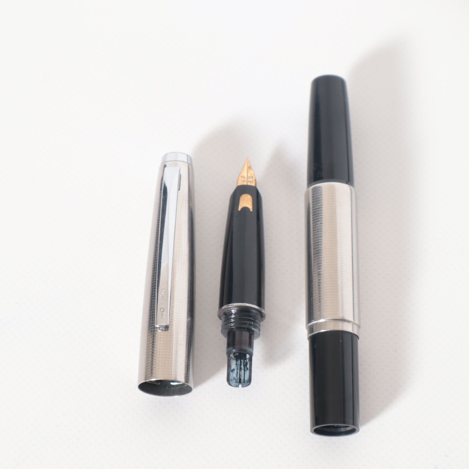 PILOT パイロット 軸伸縮式 万年筆 14K 585 ペン先 ショートサイズ