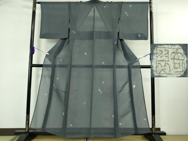 平和屋着物＊極上　夏物　十日町 名門青柳謹製　奇翠工房　訪問着　紗　絞り　瓢箪　ひょうたん　濃い薄花色地　金彩　逸品　DZAB5371kh6 平和屋着物＊極上 夏物 十日町 名門青柳謹製 奇翠工房 訪問着 紗 絞り