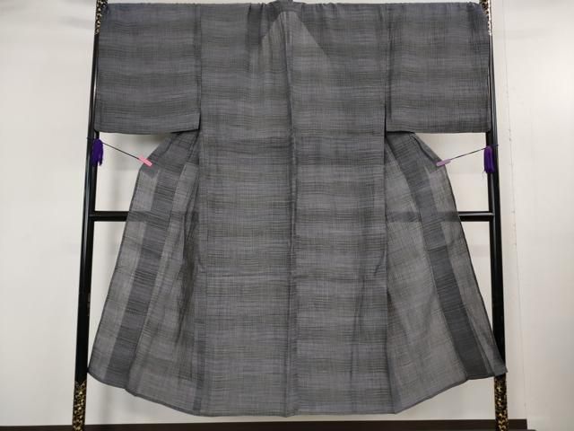 平和屋着物*極上 夏物 男性 本場小千谷ちぢみ 麻 キングサイズ 横段文 逸品 DZAB5395kh6