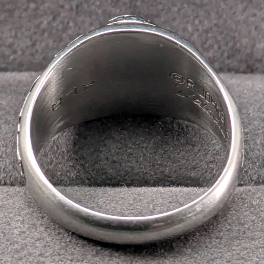 1993年製 米国老舗 R. Johns製 カレッジリング 15.5号 Valadium クリア 