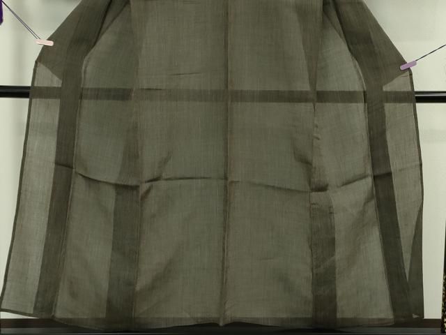平和屋着物＊極上　夏物　本場小千谷ちぢみ　麻　縞　檳榔子染色地　逸品　DZAB5653kh6 平和屋着物＊極上 夏物 本場小千谷ちぢみ 麻 縞 檳榔子染色地 逸品