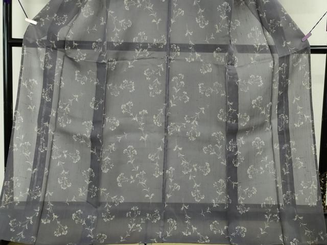 平和屋着物＊極上 夏物 絹芭蕉 小紋 草花文 紅掛空色地 逸品 未使用