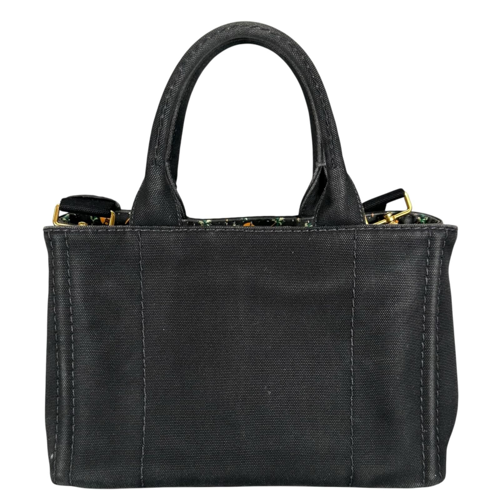 PRADA プラダ カナパ ミニ 1BG439 ハンドバッグ キャンバス ブラック 