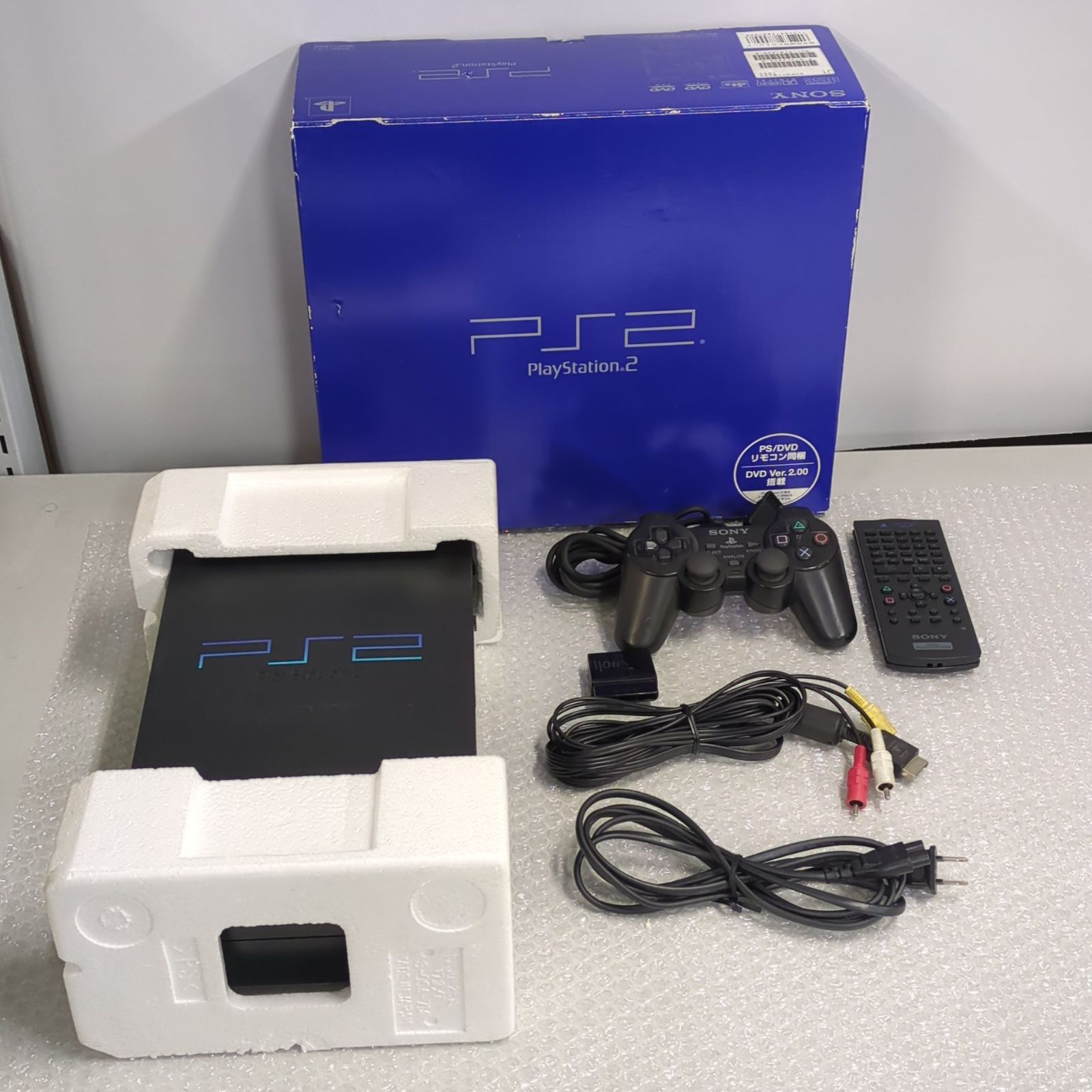 D38930】（現状品）PS2 本体 SCPH-18000 箱 付属品 リモコン セット 